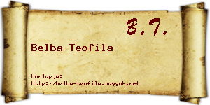 Belba Teofila névjegykártya